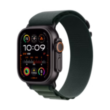 ساعت هوشمند اپل مدل Ultra 2 Titanium Black Case with Dark Green Alpine Loop Band 2024
